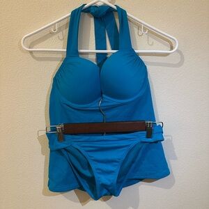 Victoria’s Secret Blue Halter Neck Swimsuit Size 34B